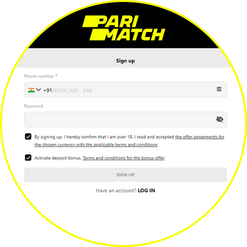 Parimatch Registration