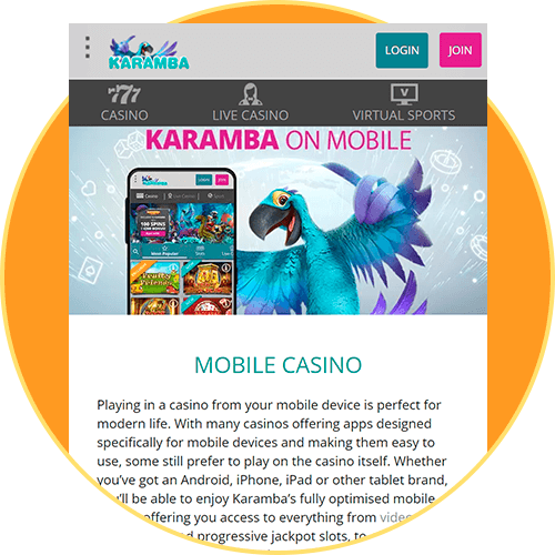 Karamba Casino Mobile App