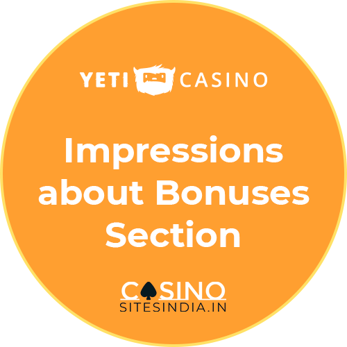 Impressions about YetiCasino bonuses system